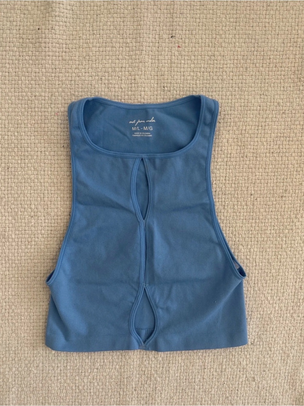 Urban Outfitters Dusty Blue Cutout Crop Tank Top